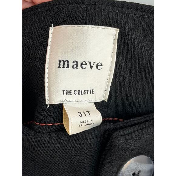 Maeve By Anthropologie The Colette Cropped Wide Leg Pants Black Womens 31T NWT - Picture 7 of 12